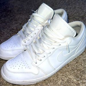 Size 12 Jordan one low triple whites